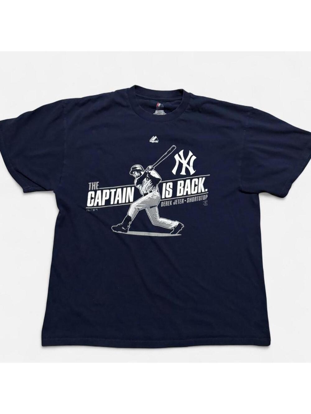 Majestic Athletic Men's Navy and Blue Tshirt